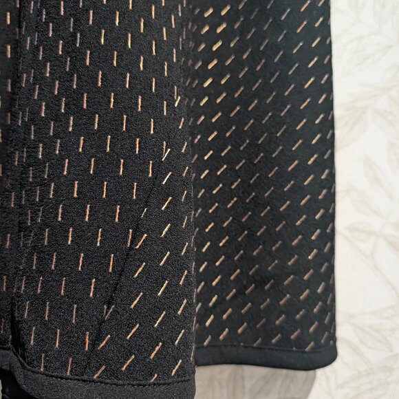 Charles Henry Halter Keyhole Dress Lined Black Gold Metallic Pattern Size 2 - Picture 8 of 13